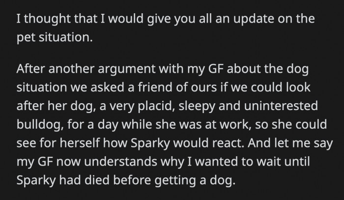 They had a massive argument about the pets, so they came up with an ingenious solution