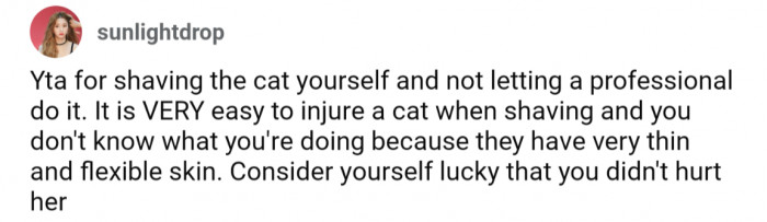 Some REALLY strong feelings about shaving the cat himself