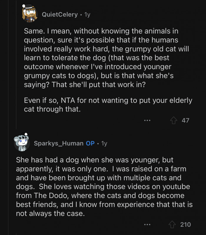 OP's girlfriend had a dog when she was younger.