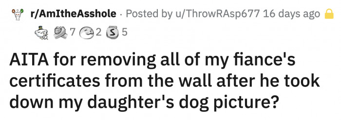 OP's fiancé was not a big fan of the photo.