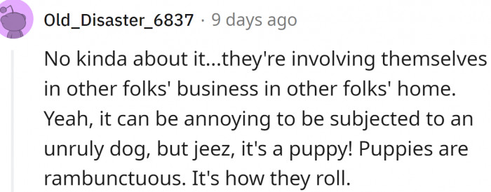 They are sticking their noses in other folks' business in other folks' home.