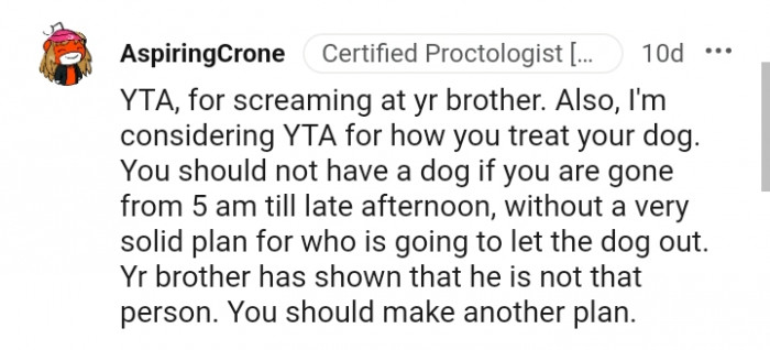 Your brother has shown that he is not that person