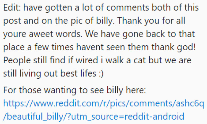 People asked for cat tax.