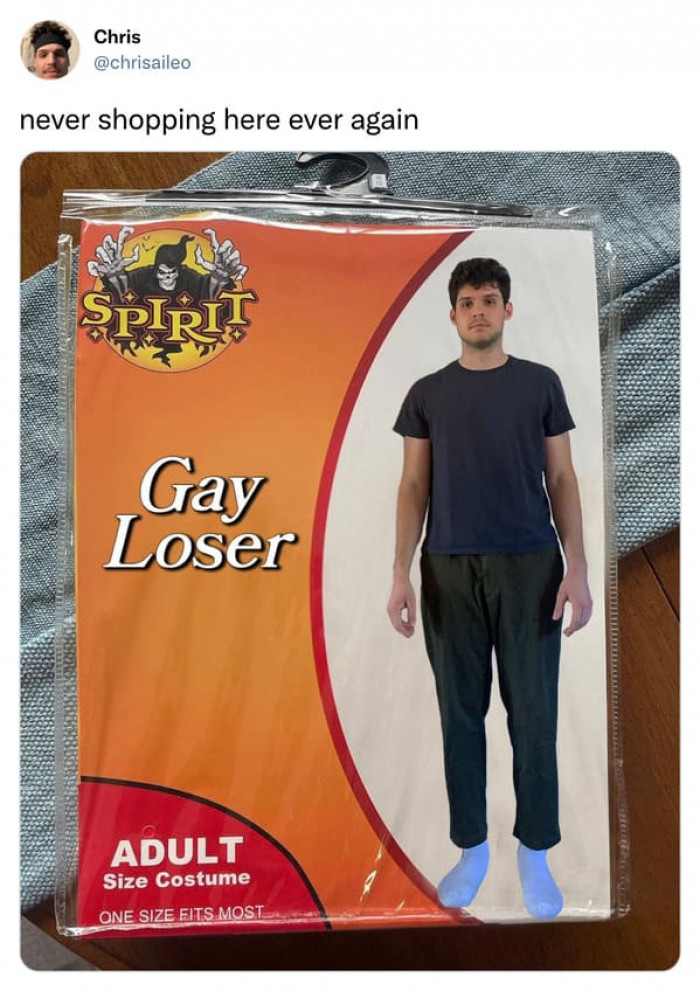 4. A Fake Spirit Halloween Costume Of Gay Loser