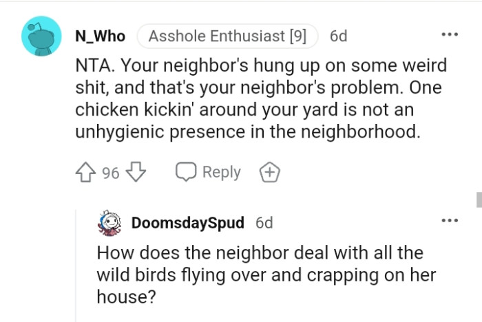 Your neighbor is hung up on some weird things