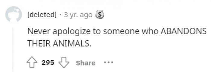 Don't abandon your animals.