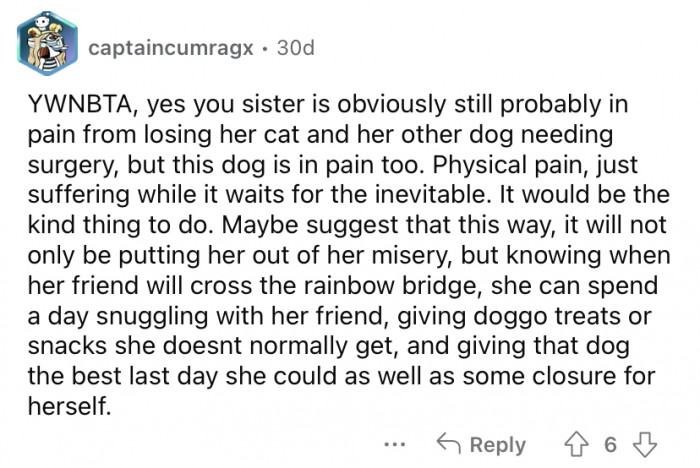 "It would be the kind thing to do."