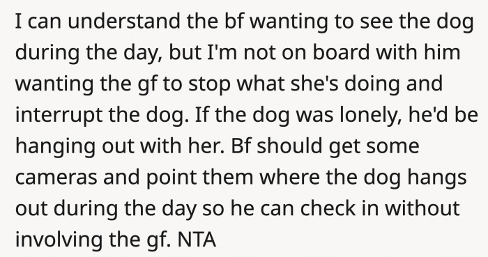 It's like he doesn't trust either of them to get along well enough