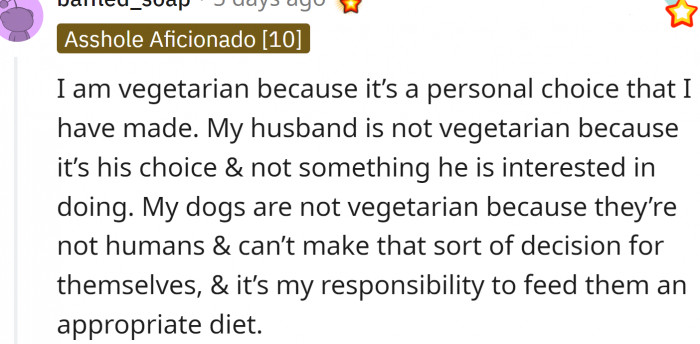The bottom line is that dog owners have the responsibility to feed them an appropriate diet.