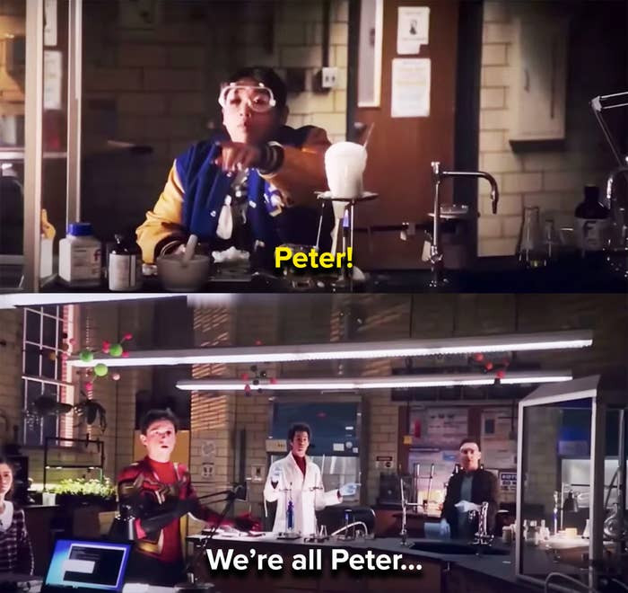 Andrew Garfield was the one who came up with the idea for all three Peter Parkers from the different universes to recreate the iconic Spider-Man pointing meme