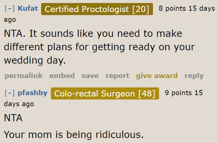 The OP's mom is indeed unreasonable.