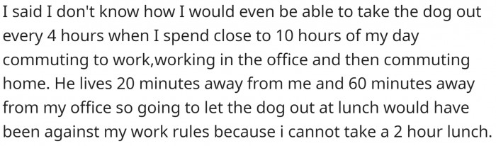 OP told him that his plans are not realistic