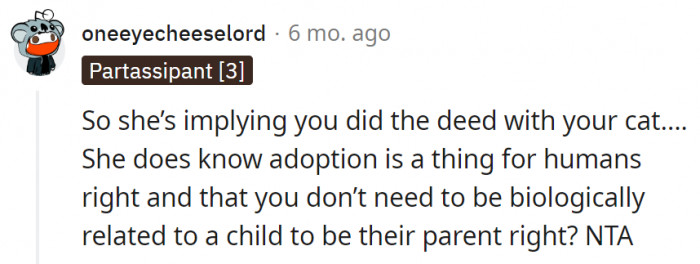 15. She probably said anything she could think of that might embarrass him, but the joke's on her.