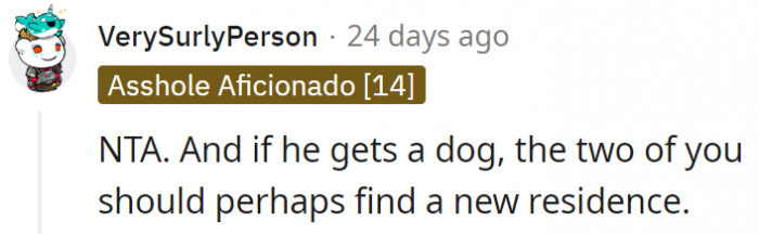 14. The dog might be a sign it's time to move on