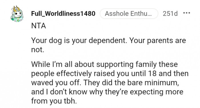 6. Your dog is your dependent