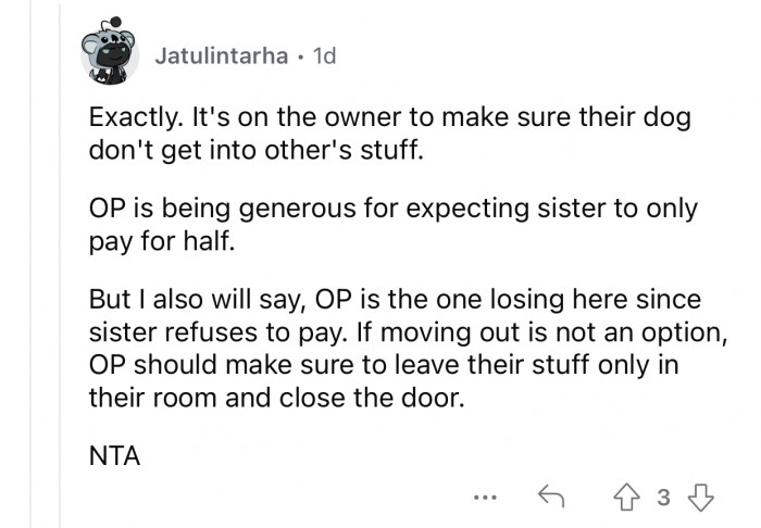 OP's offer is way too generous since she only expected half.