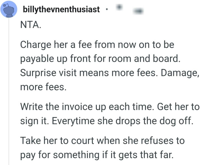Charging a fee