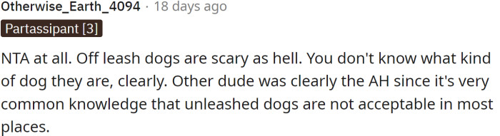 Off-leash dogs can be scary