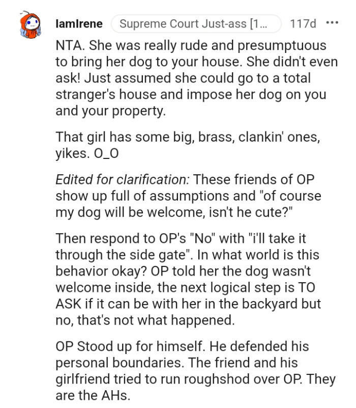 OP's friends are clearly full of assumptions