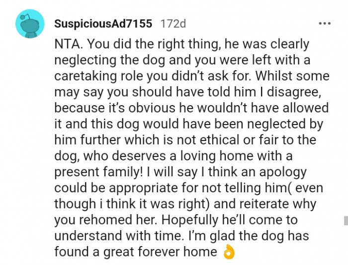 20. This Redditor thinks an apology would be appropriate