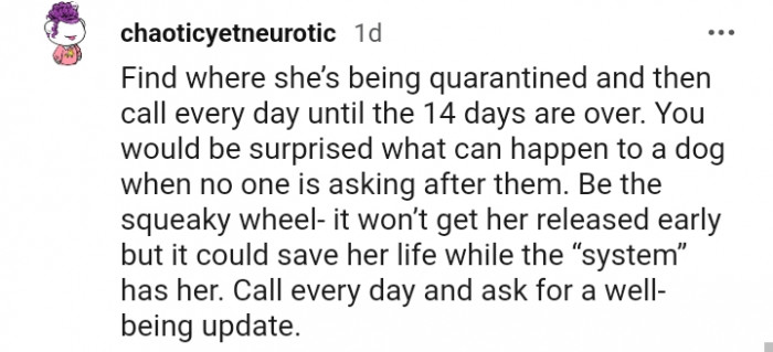 18. It could save her life while the system has her