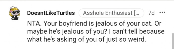 What he's asking of you is weird