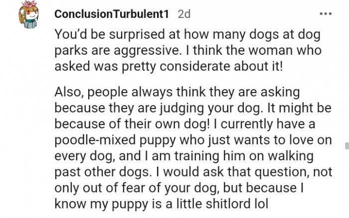 7. The woman was pretty considerate about it