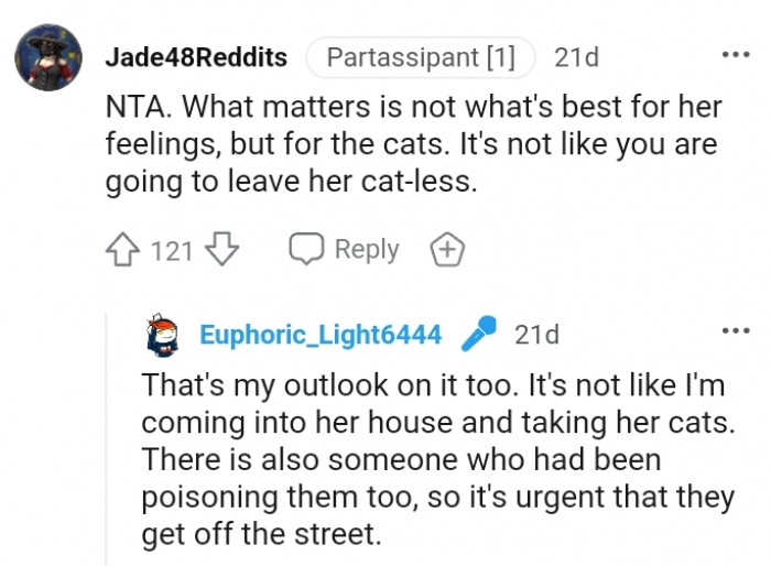 1. What matters is what's best for the cats