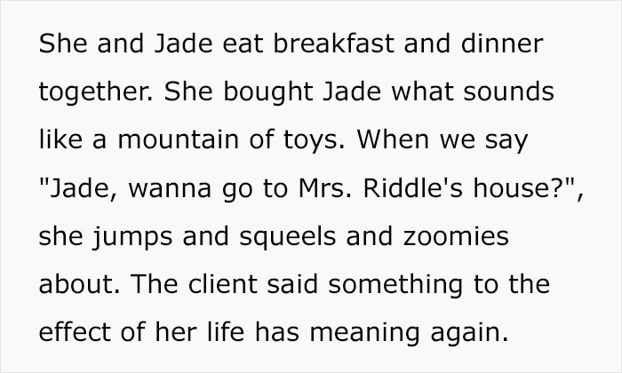 The effect of her life