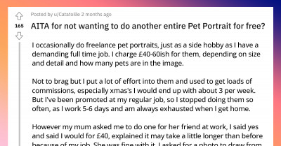 Artist Refuses To Redo A 12-Hour Pet Portrait For Free After Client Expressed Her Dissatisfaction