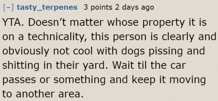 A suggestion from a redditor who disagrees with the OP's action.