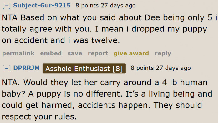 Sadly, not all people think that puppies are like babies.