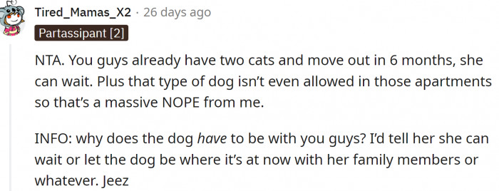 Redditors agree: NTA