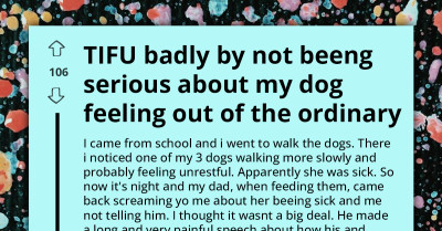 Supportive Netizens Rally Behind Young Redditor After Verbal Abuse From Father Over Sick Dog