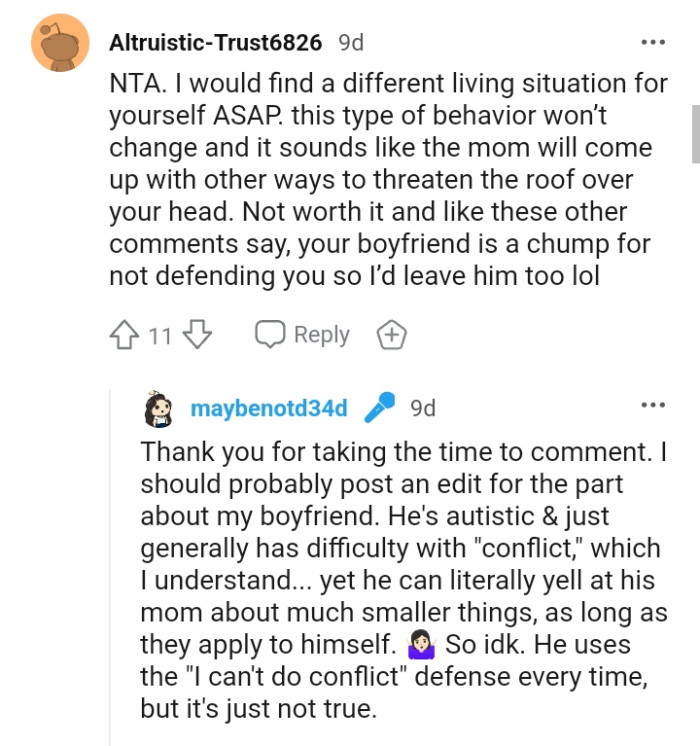 The OP's boyfriend is a chump for not defending her, so he'll be left too