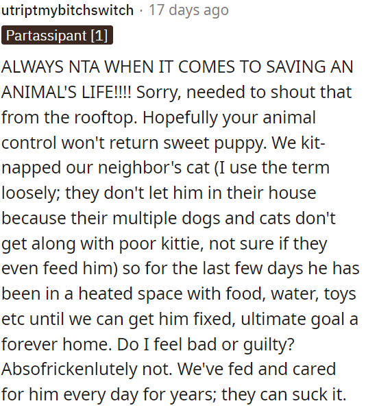 OP shouldn't feel guilty.