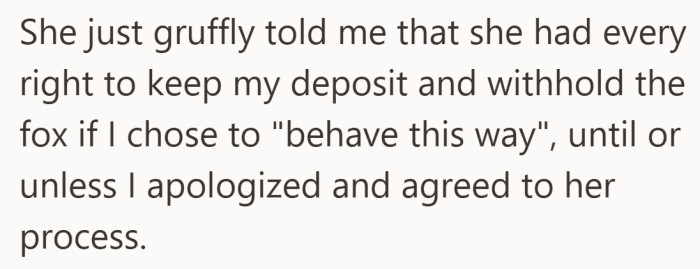 An apology becomes the price of moving forward at all.