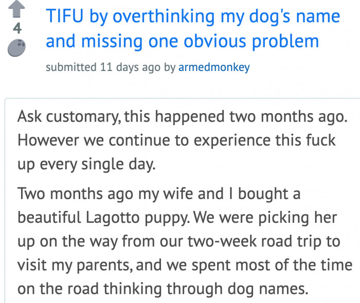 A man recently shared his mistake.