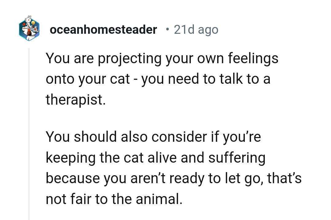 The OP needs to talk to a therapist