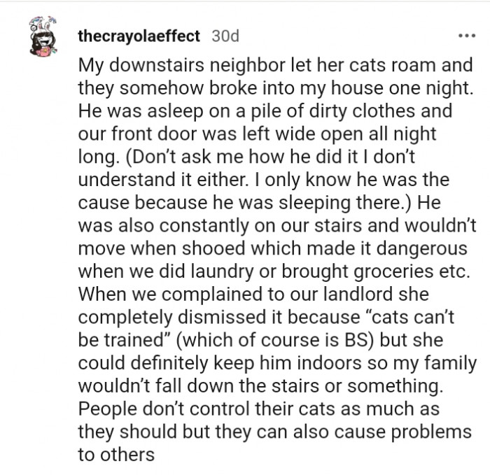 People don't control their cats as much as they should