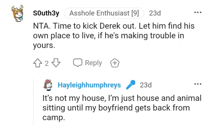 Let him find his own place to live