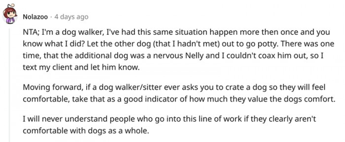 A fellow dog walker explained how to deal with a situation like this.