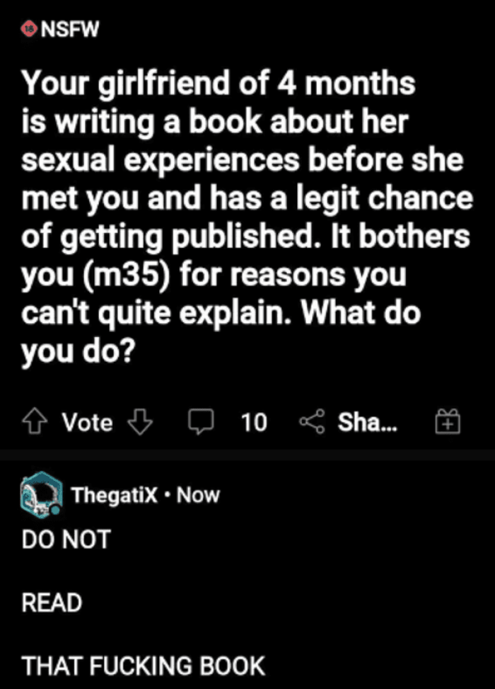 4. Just make sure you don't read that book