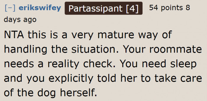 According to one of the Redditors, the OP handled the situation well.