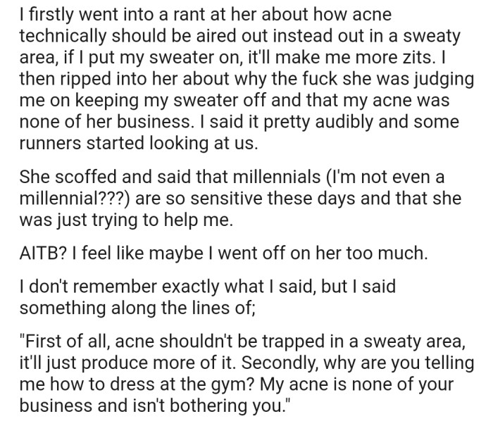GymGoer's Epic Response To BodyShaming Older Woman Over Back Acne