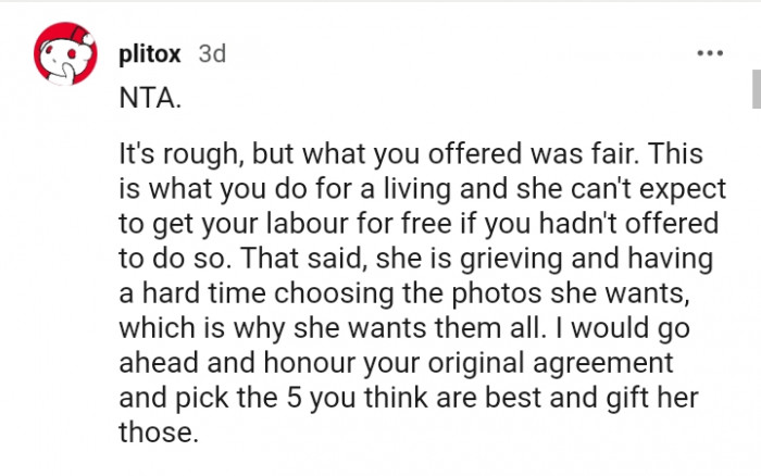 She is grieving and having a hard time