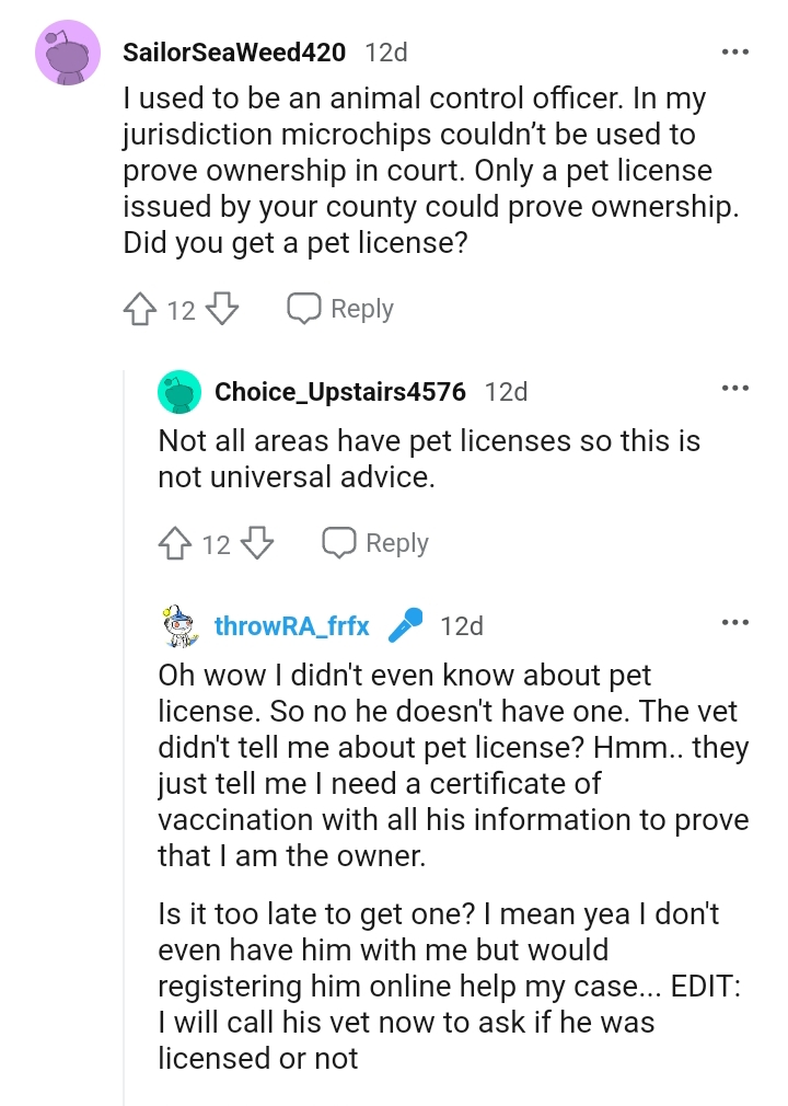 OP Didn't Know About a Pet License