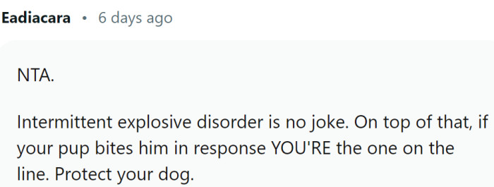 What happens if the dog bites in self-defense?