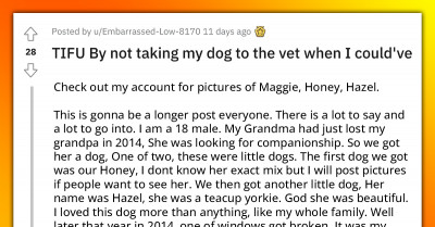 Redditor Is Devastated For Not Taking His Beloved Family Dog To The Vet Before It Died
