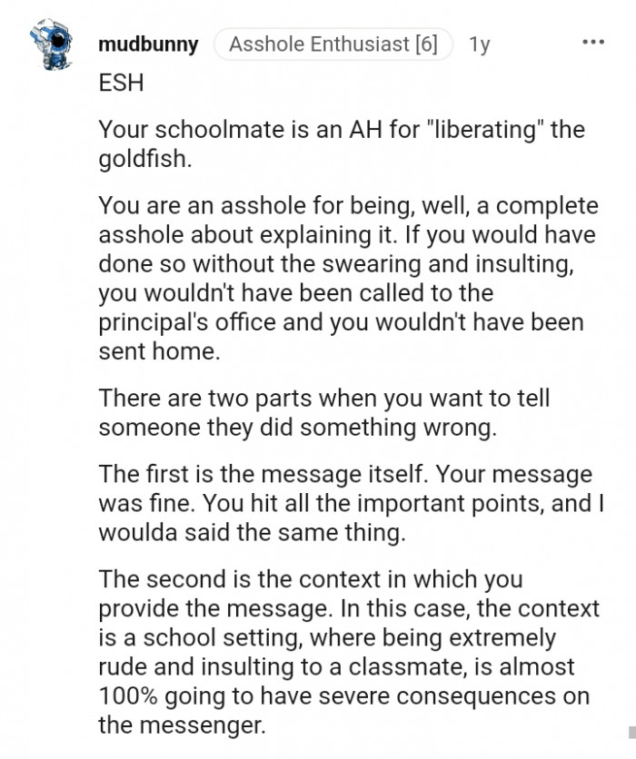 You would have done so without the swearing and insulting